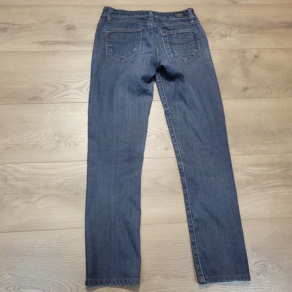 Paige Jeans Womens 25 Blue Denim Skyline Skinny Fit Distressed Stretch Casual - Picture 2 of 9